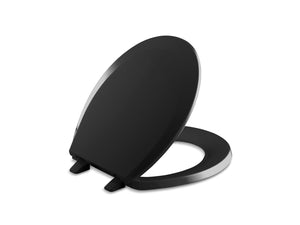 Lustra Quick-Release Round Toilet Seat in Black Black