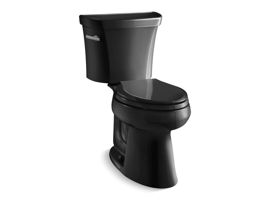 Highline Comfort Height Elongated 1.28 gpf Two-Piece Toilet in Black Black - Tank Cover Locks