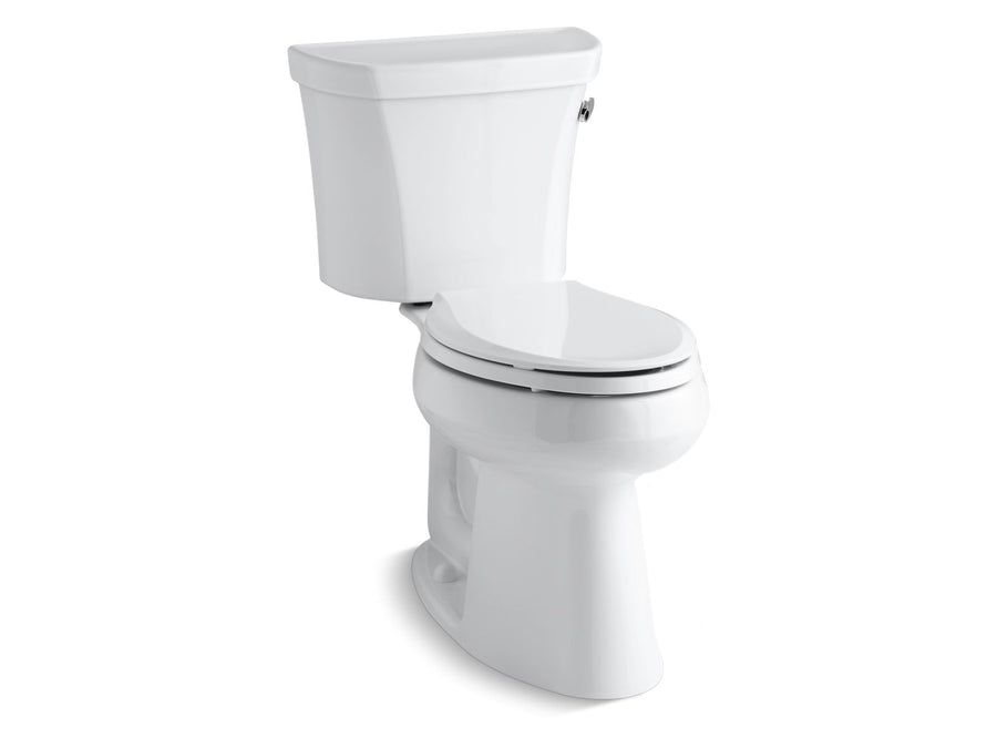 Highline Comfort Height Right Handed Trip Lever Elongated 1.28 gpf Two-Piece Toilet in White with Insulated Tank