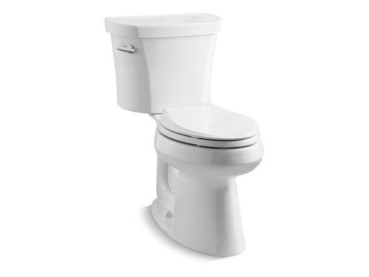 Highline Comfort Height Elongated 1.28 gpf Two-Piece Toilet in White with 14" Rough-In - Tank Cover Locks