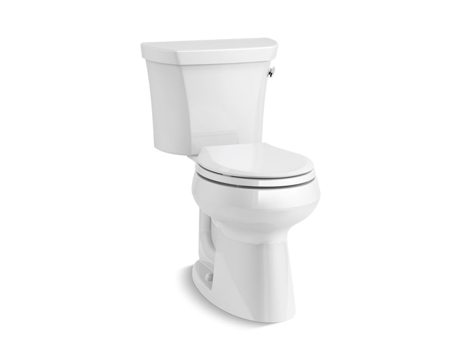 Highline Comfort Height Round Right Hand Trip Lever 1.28 gpf Two-Piece Toilet in White with Insulated Tank