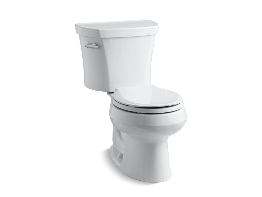Wellworth Elongated 1.28 gpf Two-Piece Toilet in White with Tank Cover Locks