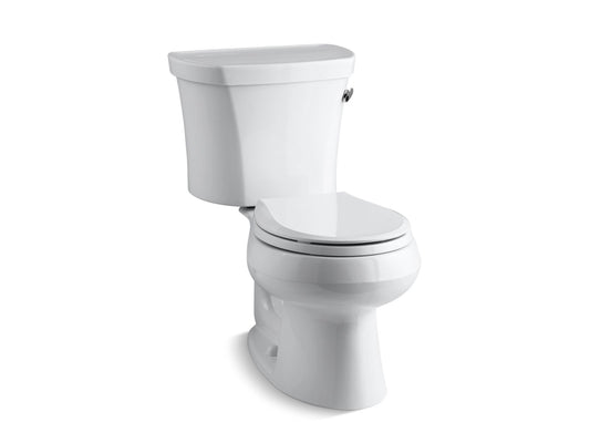 Wellworth Round 1.28 gpf Right-Handed Trip Lever Two-Piece Toilet in White 14" Rough-In