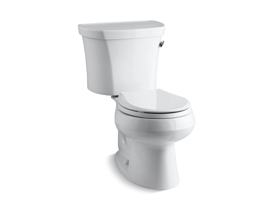 Wellworth Round 1.28 gpf Right-Handed Trip Lever Two-Piece Toilet in White 14' Rough-In