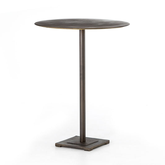 Element Bar Height Table in Aged Brass & Acid Etched Aged Brass (32" x 32" x 41.5")