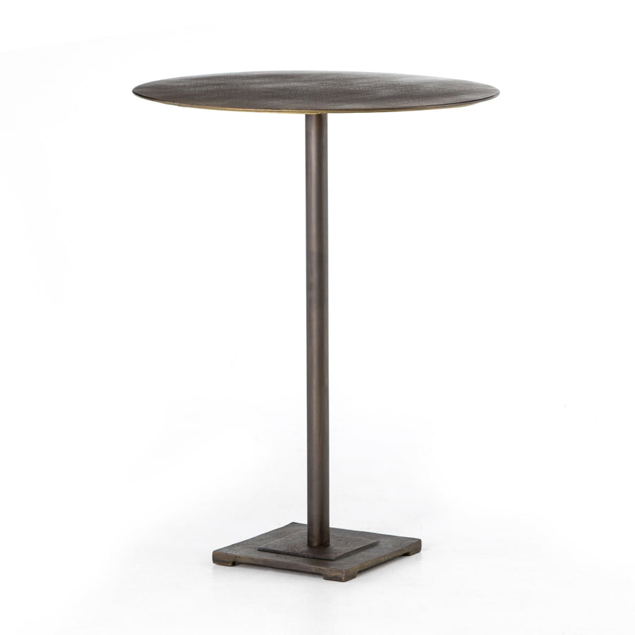 Element Bar Height Table in Aged Brass & Acid Etched Aged Brass (32' x 32' x 41.5')