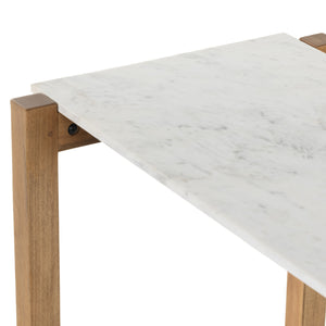 Merritt Bar Height Table in Auburn Mango & Honed White Marble (70' x 28' x 42')