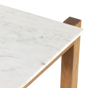 Merritt Bar Height Table in Auburn Mango & Honed White Marble (70' x 28' x 42')