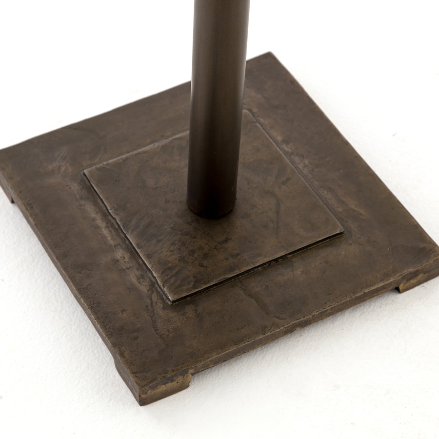 Element Counter Height Table in Aged Brass & Acid Etched Aged Brass (32' x 32' x 36')