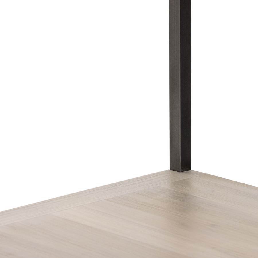Fulton Bookcase in Dove Poplar & Toffee Leather (24' x 18' x 78')