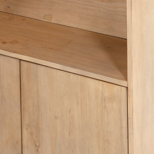 Haiden Triple Bookcase with Ladder in Smoked Pine & Black Iron (106.5' x 17.5' x 98')