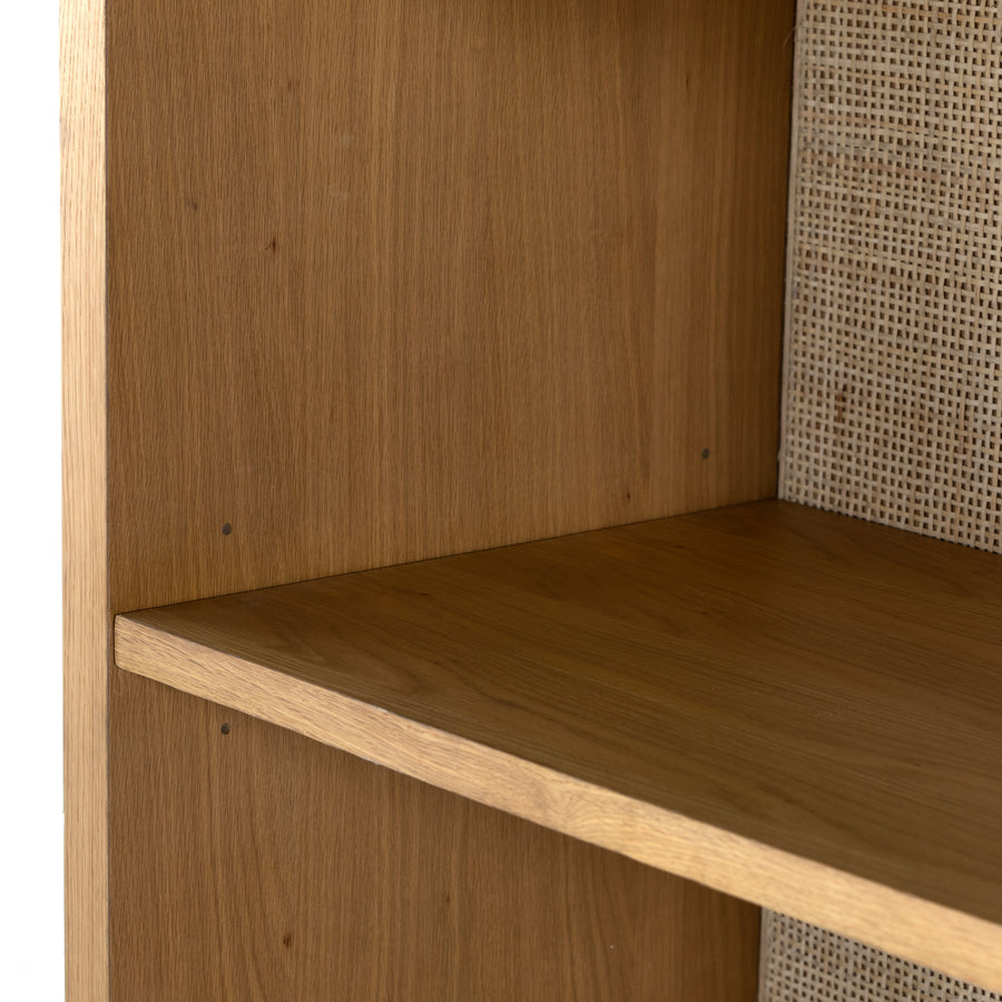 Filmore Bookcase in Light Natural Cane & Honey Oak Veneer (34.75' x 18' x 84')