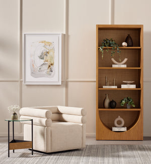 Filmore Bookcase in Light Natural Cane & Honey Oak Veneer (34.75' x 18' x 84')