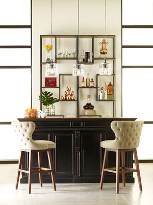 Irondale Bookcase in Waxed Black & Antique Bleach Sealed (31.5' x 15.75' x 102.25')