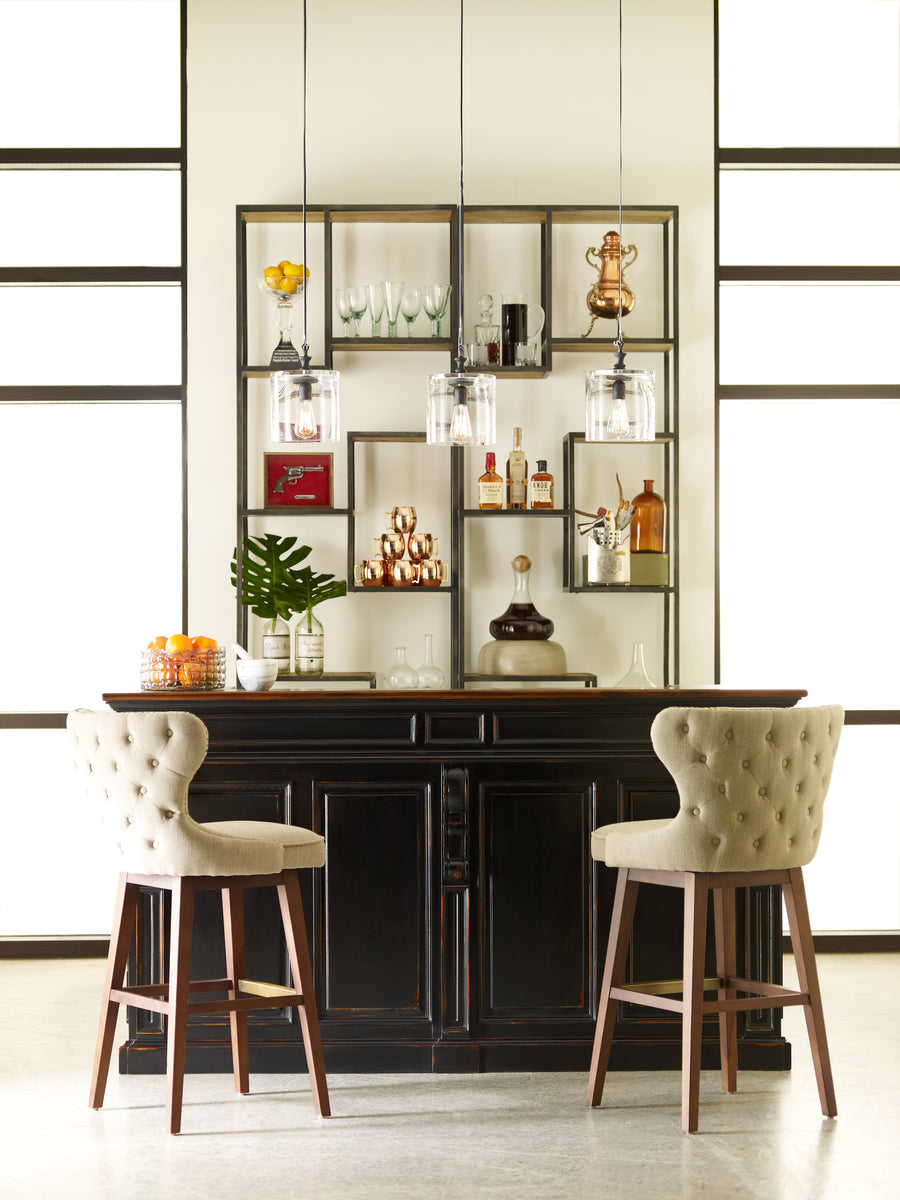 Irondale Bookcase in Waxed Black & Antique Bleach Sealed (31.5' x 15.75' x 102.25')