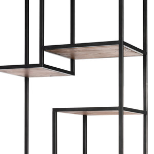Irondale Bookcase in Waxed Black & Antique Bleach Sealed (31.5' x 15.75' x 102.25')