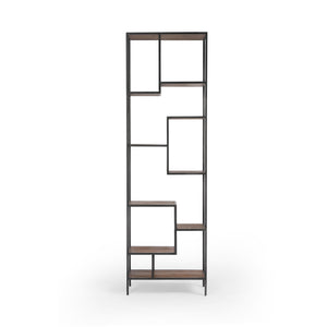 Irondale Bookcase in Waxed Black & Antique Bleach Sealed (31.5' x 15.75' x 102.25')