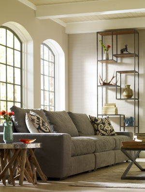 Irondale Bookcase in Waxed Black & Antique Bleach Sealed (31.5' x 15.75' x 102.25')