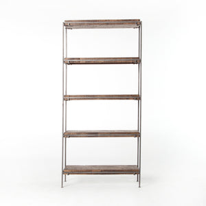 Harmon Bookcase in Weathered Hickory & Gunmetal (39' x 16' x 83')