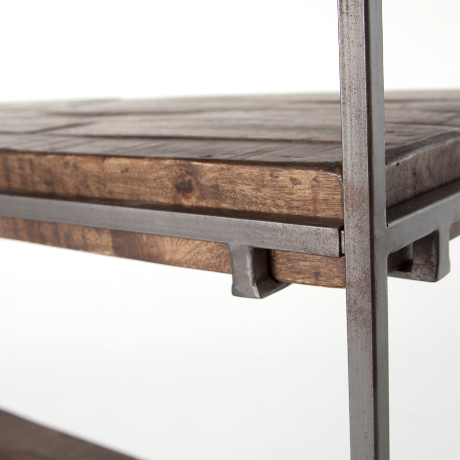 Harmon Bookcase in Weathered Hickory & Gunmetal (39' x 16' x 83')