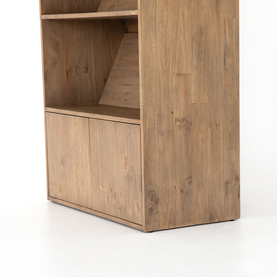 Haiden Bookcase in Smoked Pine & Black Iron (35.5' x 17.5' x 98')