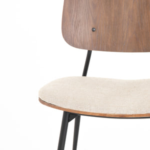 Hughes Dining Chair in Acorn Veneer & Dark Rustic Black (20' x 21.25' x 32')