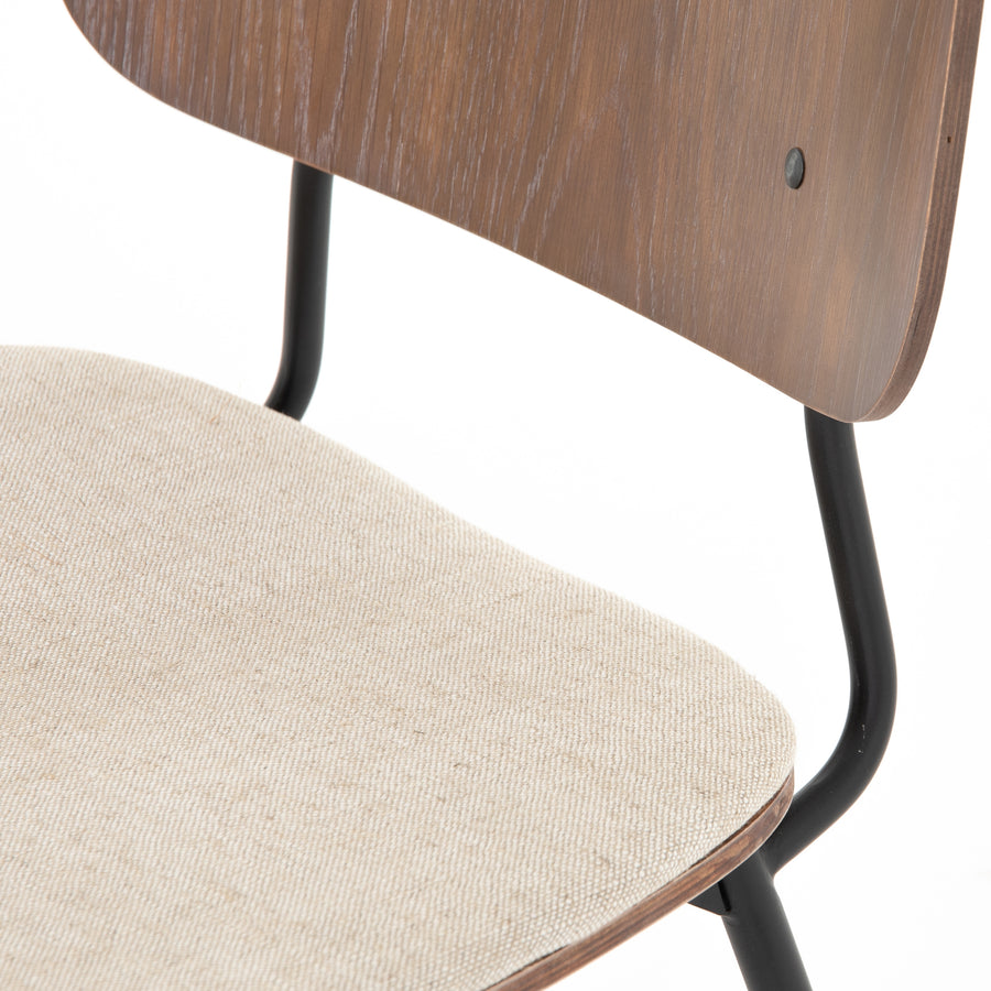 Hughes Dining Chair in Acorn Veneer & Dark Rustic Black (20' x 21.25' x 32')