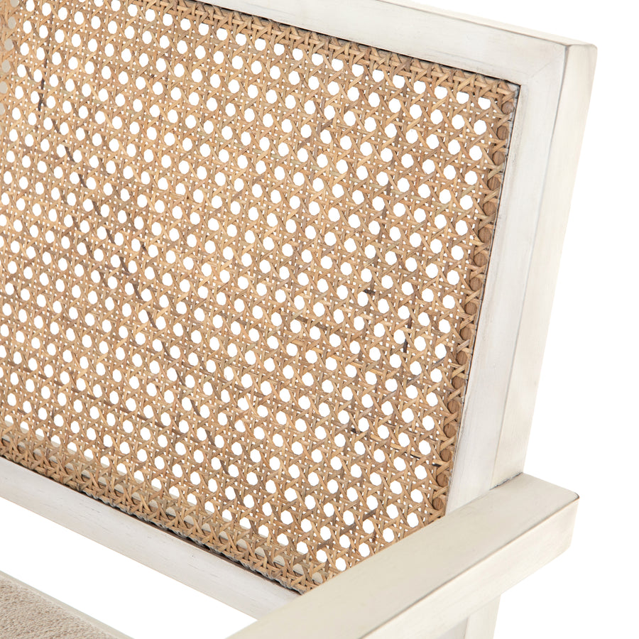Irondale Dining Chair in Natural Cane & Distressed Cream (24.5' x 25.75' x 33')