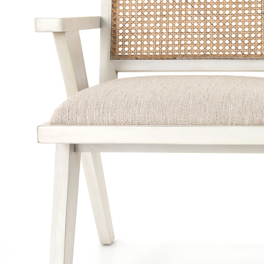 Irondale Dining Chair in Natural Cane & Distressed Cream (24.5' x 25.75' x 33')
