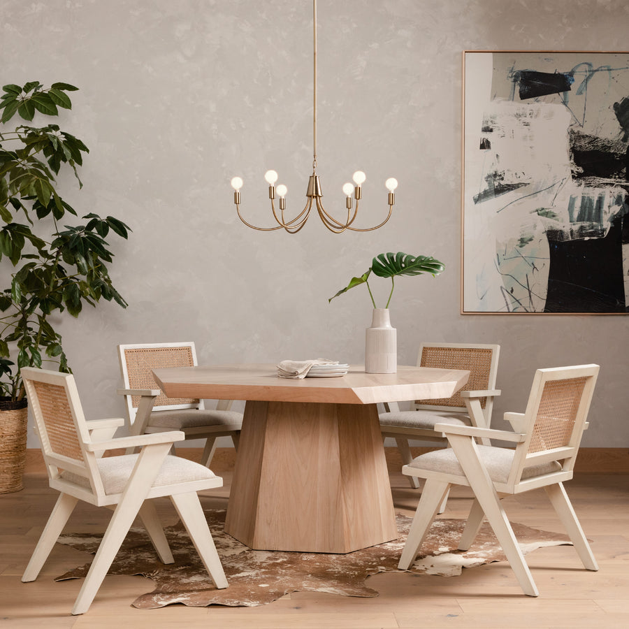 Irondale Dining Chair in Natural Cane & Distressed Cream (24.5' x 25.75' x 33')