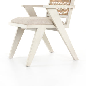 Irondale Dining Chair in Natural Cane & Distressed Cream (24.5' x 25.75' x 33')