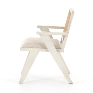 Irondale Dining Chair in Natural Cane & Distressed Cream (24.5' x 25.75' x 33')