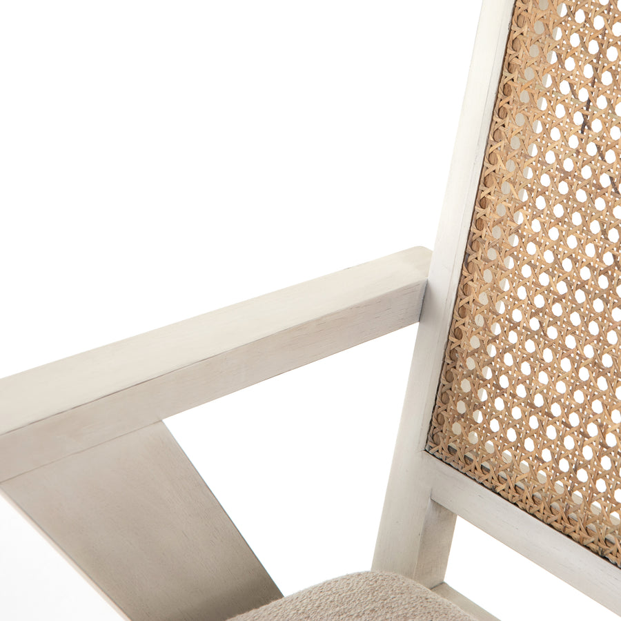 Irondale Dining Chair in Natural Cane & Distressed Cream (24.5' x 25.75' x 33')