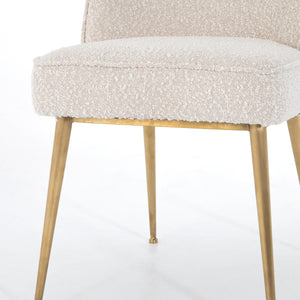 Ashford Dining Chair in Knoll Natural & Satin Brass (20' x 23' x 31.75')