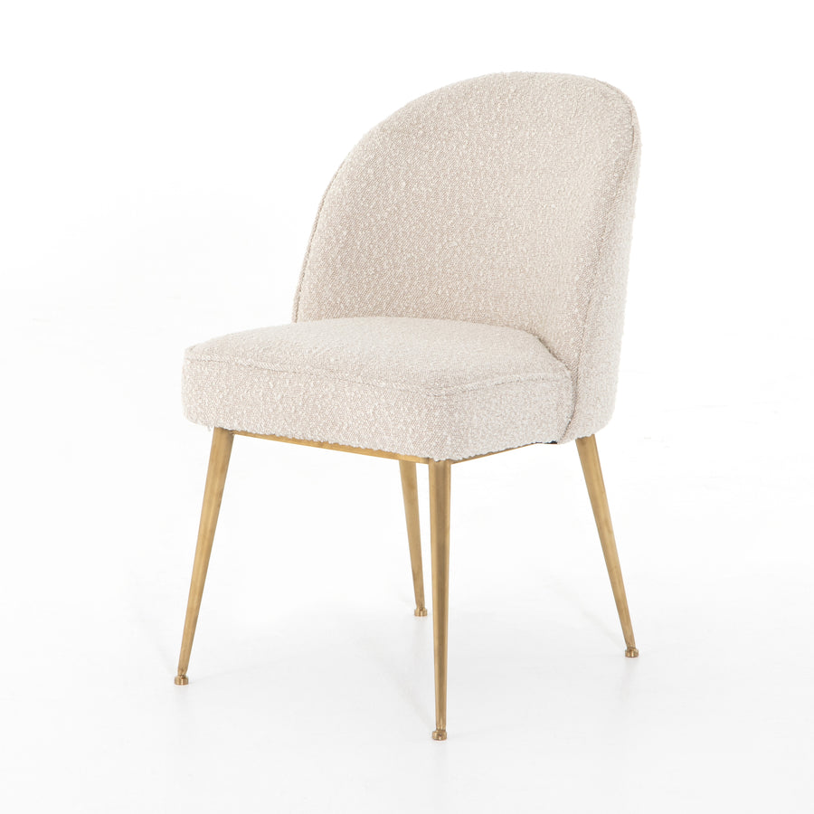 Ashford Dining Chair in Knoll Natural & Satin Brass (20' x 23' x 31.75')