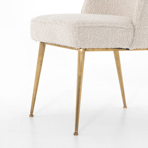Ashford Dining Chair in Knoll Natural & Satin Brass (20' x 23' x 31.75')
