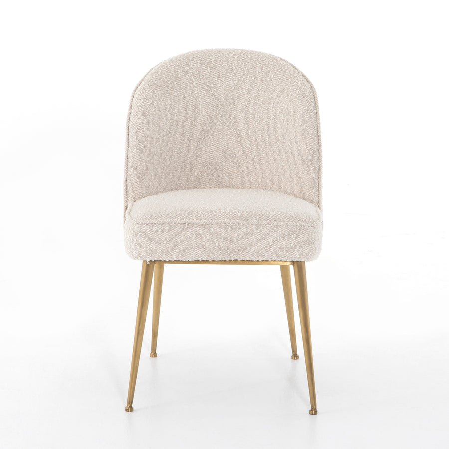 Ashford Dining Chair in Knoll Natural & Satin Brass (20' x 23' x 31.75')