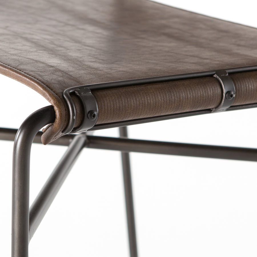 Irondale Counter Stool in Distressed Brown & Waxed Black (20.5' x 24.25' x 40')