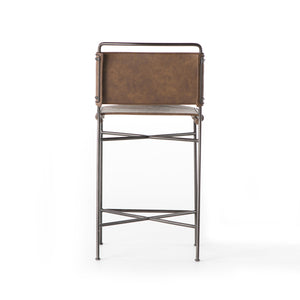 Irondale Counter Stool in Distressed Brown & Waxed Black (20.5' x 24.25' x 40')