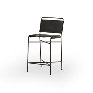 Irondale Counter Stool in Distressed Black & Waxed Black (20.5' x 24.25' x 40')