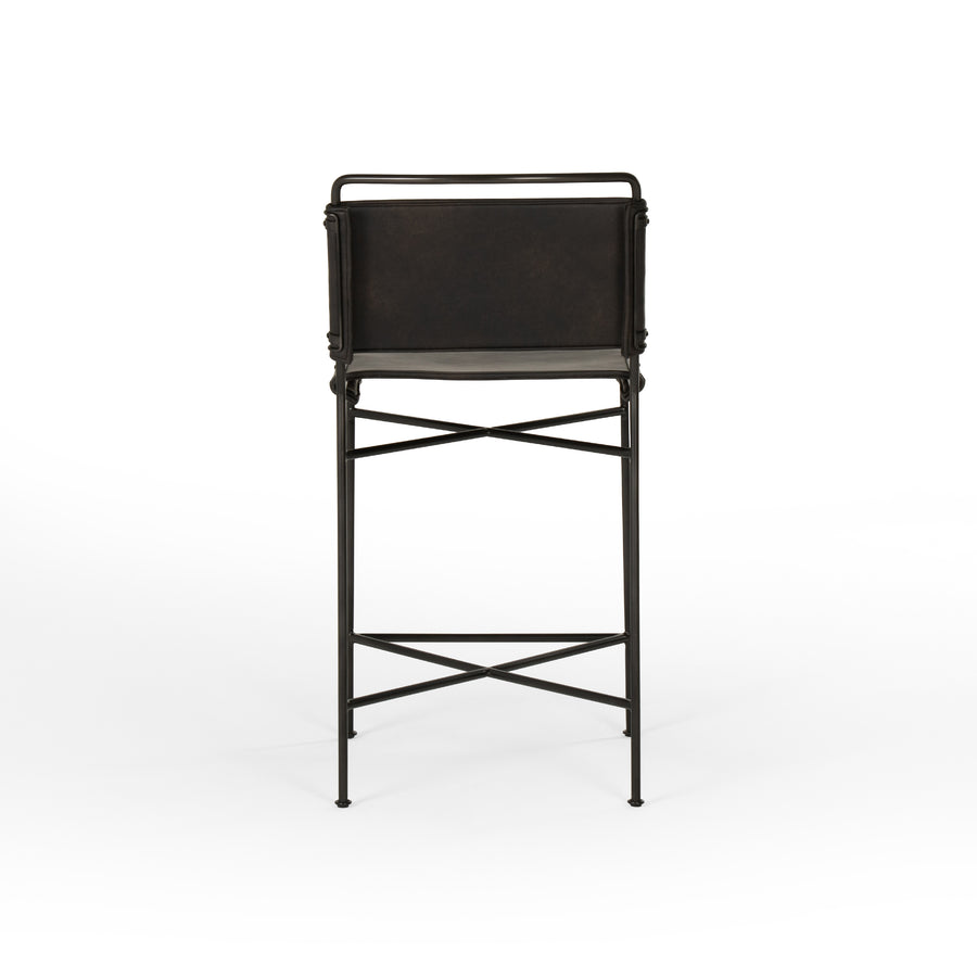 Irondale Counter Stool in Distressed Black & Waxed Black (20.5' x 24.25' x 40')