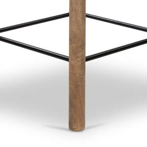 Belfast Counter Stool in Natural Matte & Matte Black Iron (17.25' x 17.25' x 26')