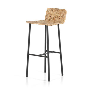 Grass Roots Bar Stool in Charcoal Iron & Native (16' x 18' x 36')
