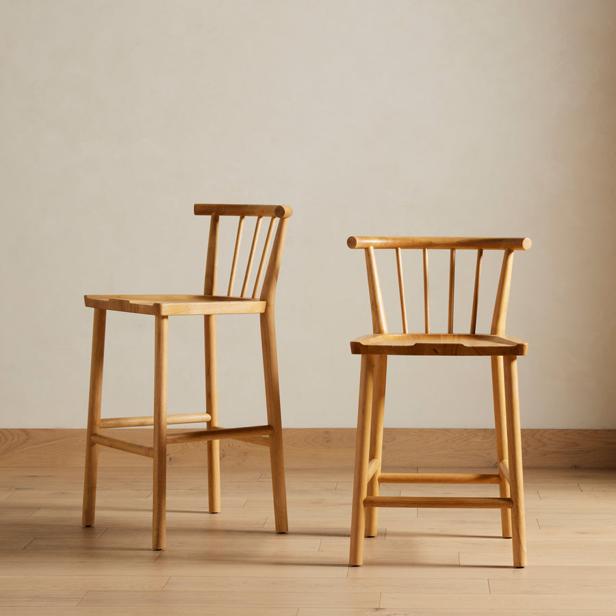 Belfast Counter Stool in Smoked Natural Parawood (22.75' x 23' x 37.5')