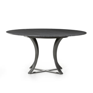 Rockwell Dining Table in Gunmetal & Dark Grey Marble (60' x 60' x 30')