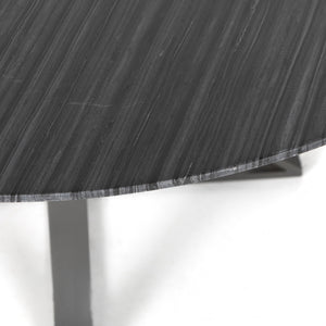 Rockwell Dining Table in Gunmetal & Dark Grey Marble (60' x 60' x 30')