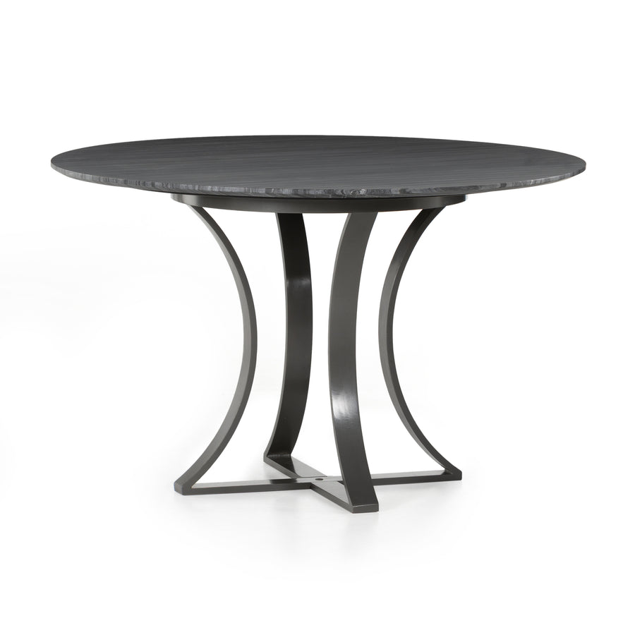 Rockwell Dining Table in Gunmetal & Dark Grey Marble (48' x 48' x 30')