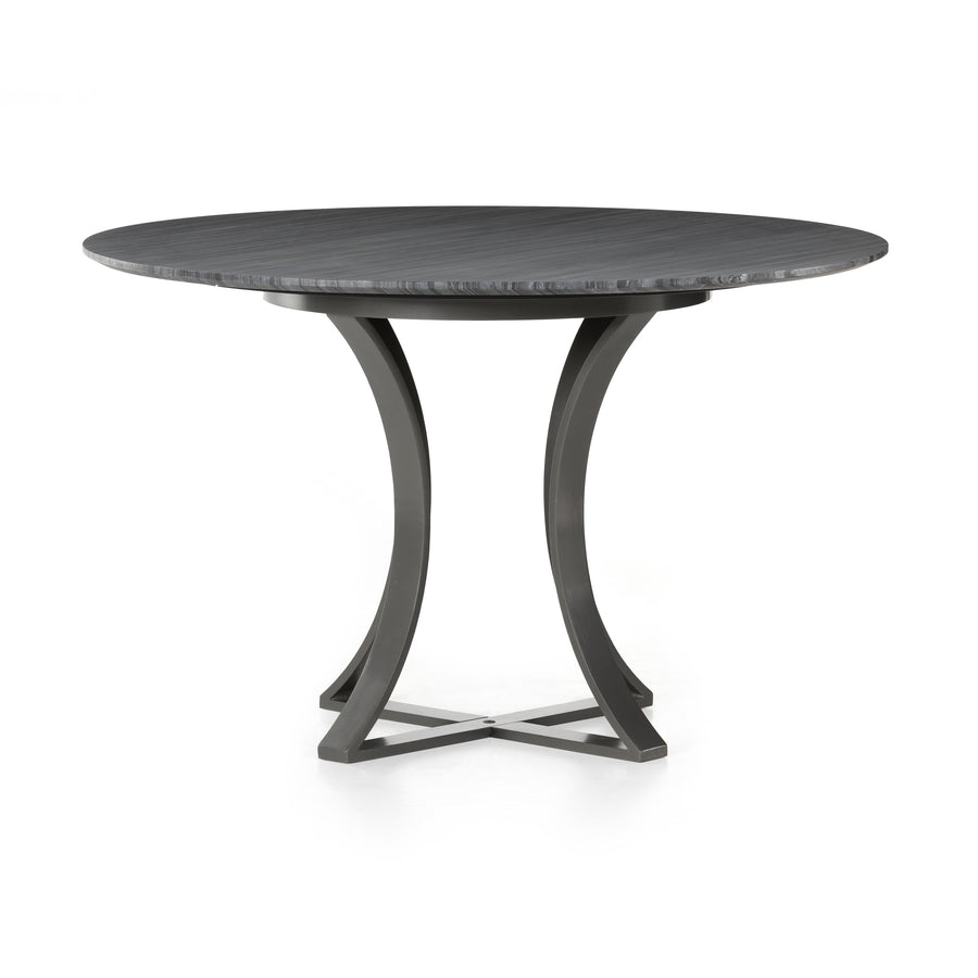 Rockwell Dining Table in Gunmetal & Dark Grey Marble (48' x 48' x 30')