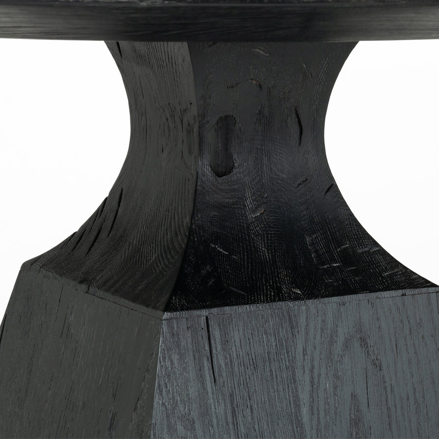 Hughes Round Dining Table in Washed Black & Bluestone (53.25' x 53.25' x 30')