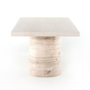 Wesson Dining Table in Bleached Spalted Oak & Pale Oak Veneer (84' x 39' x 30')